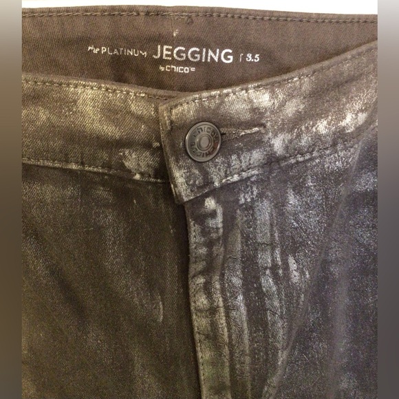 Chico's Metallic Skinny Jeans Size 16 - Picture 5 of 8